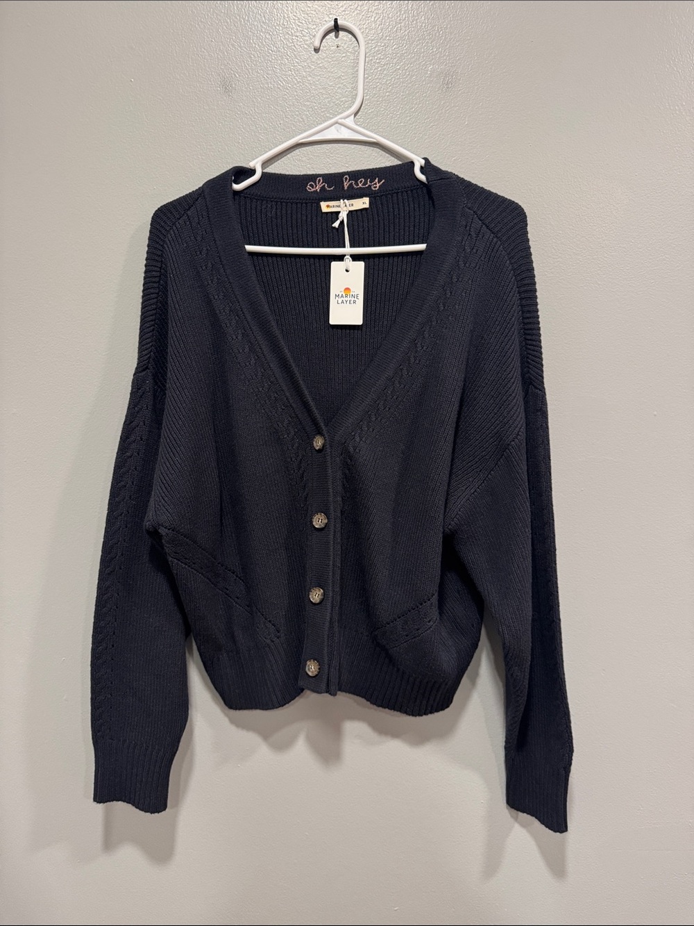 NWT Marine Layer Robin Crop Cardigan in Black Size XL